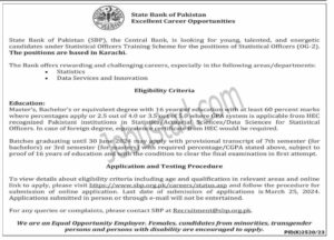 New State Bank of Pakistan SBP Jobs in Karachi March 2024